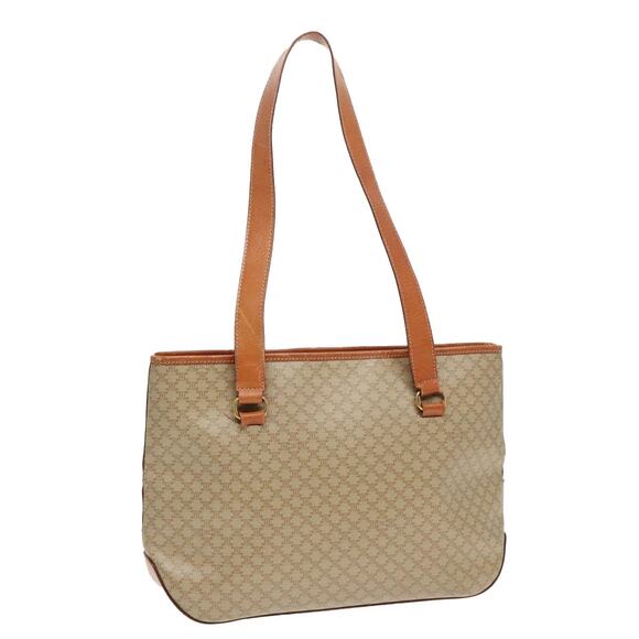 CELINE Macadam Canvas Tote Bag Beige Gold - Picture 1 of 16